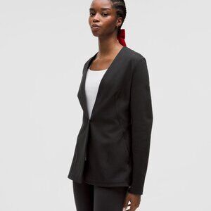 Stretch Knit Blazer In Black